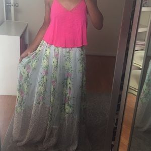 French Connection Floral Chiffon Maxi Skirt